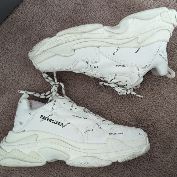 Balenciaga Vitello Nappato Sneakers White sz 43 / US men's 10 - Picture 8 of 8